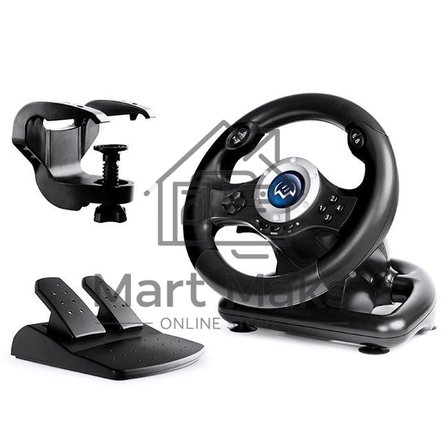 Руль SVEN GC-W500 (педали, вибро, скоба, лепестки, D-pad, 10 кл, резин. вставки, PC/Xinput)