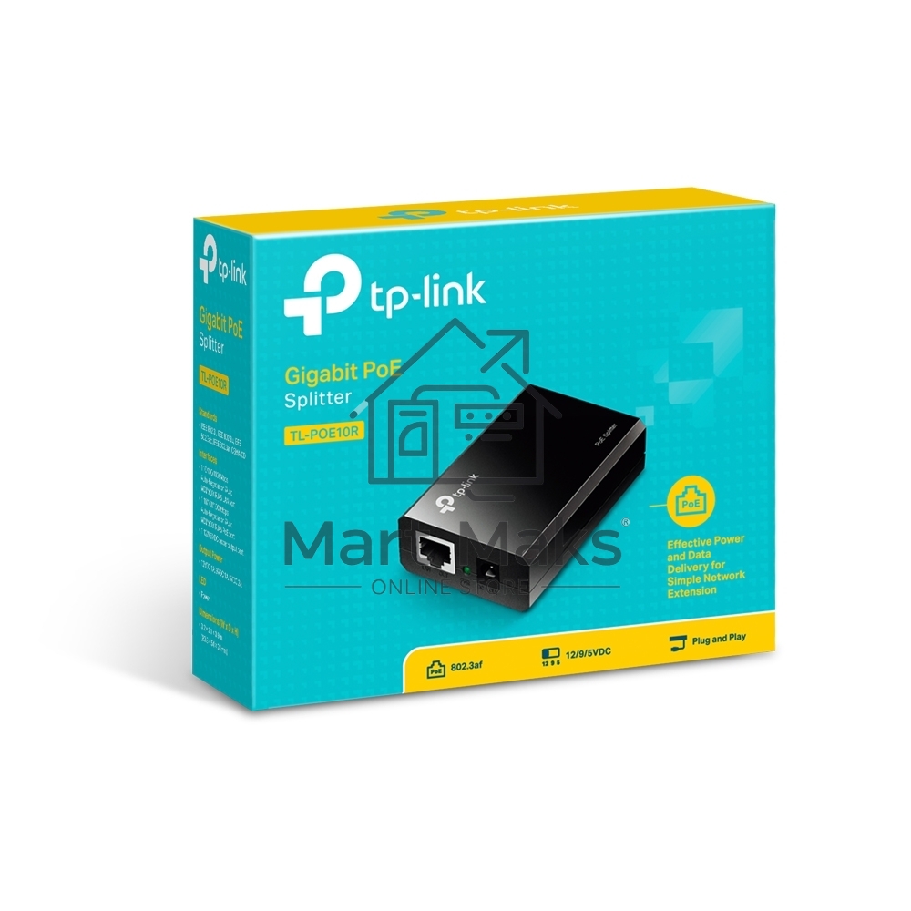 Сетевой адаптер TP-Link SMB TL-PoE10R Сплиттер PoE Data and Power carried over the same cable up to 100m, 5V/12V