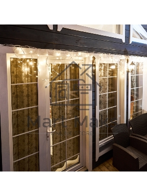 Гирлянда Neon-night Айсикл (Бахрома) светодиодная 4,0х0,6 м, с эффектом мерцания, белый провод каучук, 230 В, диоды теплые белые