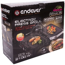 Гриль-пресс электрический Endever Grillmaster 220, серебристый/черный