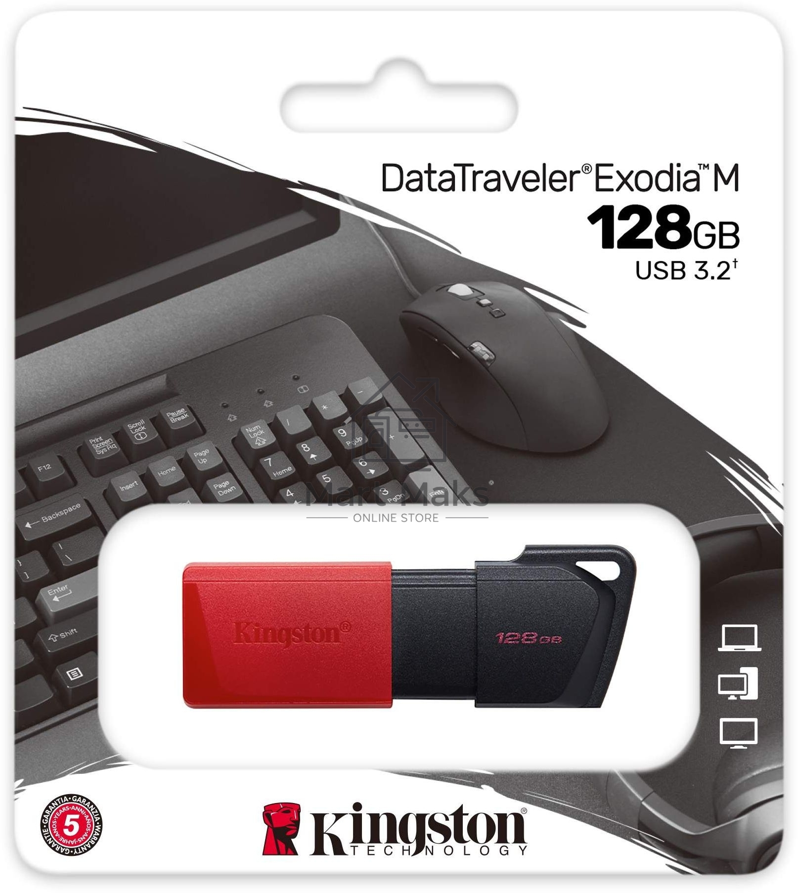 Флешка USB R/W R/W Kingston 128Gb DataTraveler Exodia M DTXM/128GB USB3.0