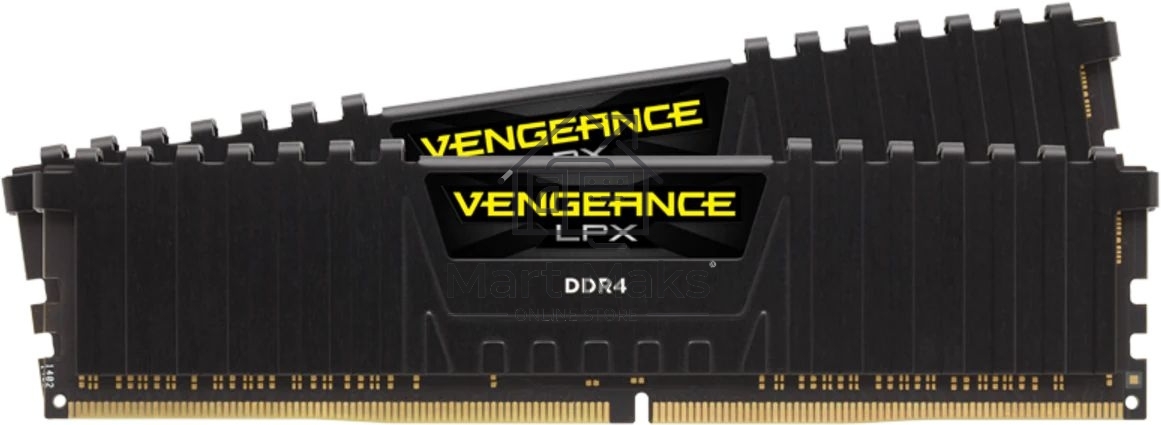 Оперативная память Corsair Vengeance LPX, DDR4, 16GB (2x8GB), 3200MHz, CL16, DIMM, с радиаторами, черный