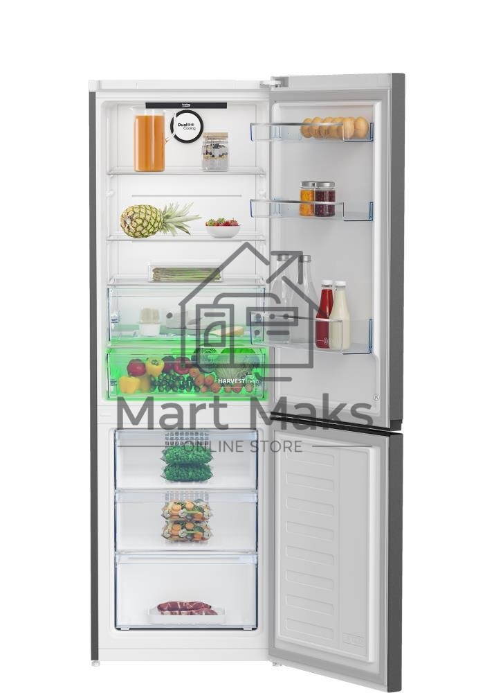 Холодильник Beko B3RCNK362HS серебристый двухкамерный 220/100л морозилка снизу, Total No Frost
