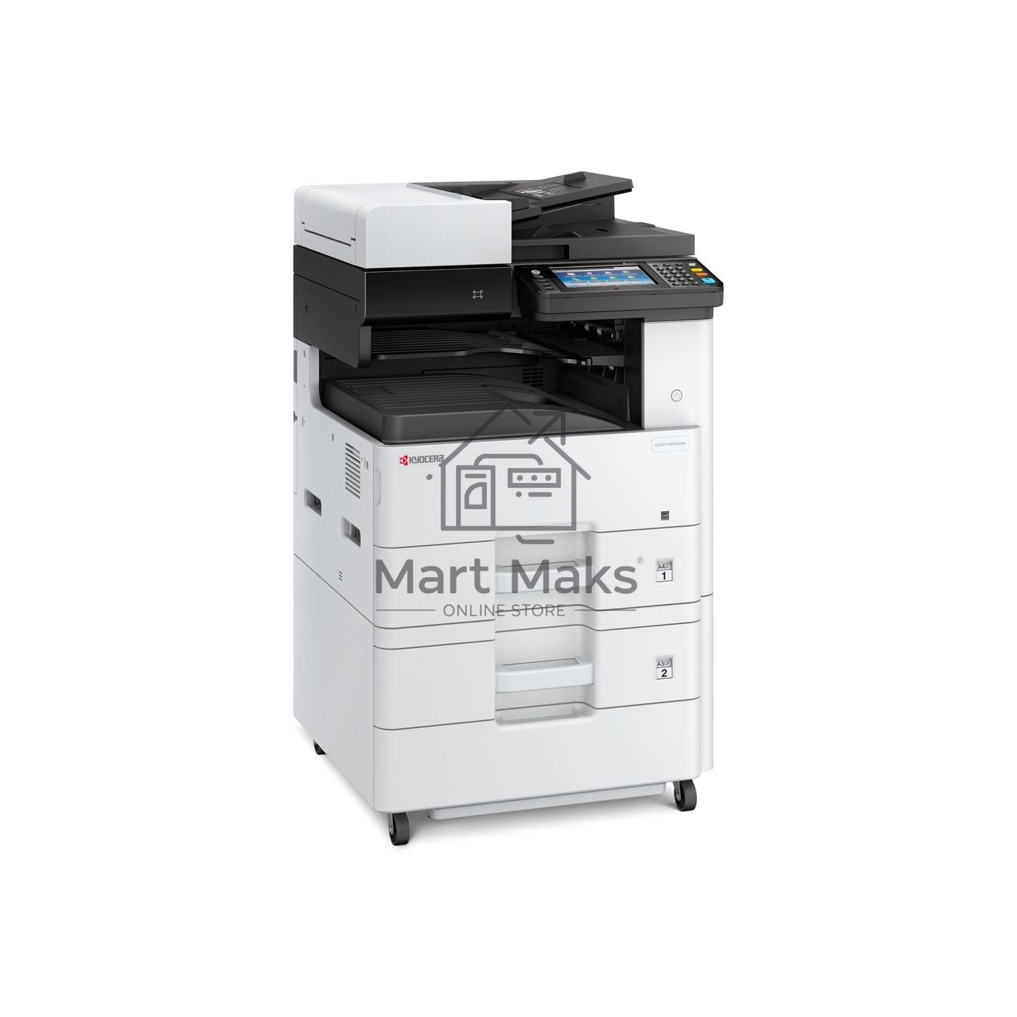 МФУ лазерный Kyocera Ecosys M4132idn (1102P13NL0), A3, ч/б, печ. до 32 стр/мин. (А4) до 17 стр/мин. (А3), скан. до 50 стр/мин., 1200 x 1200 dpi (печать) 600x600dpi (скан.), USB, RJ-45, NFC, Air Print, Mopria