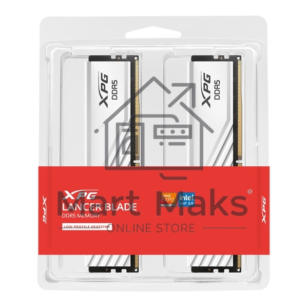 Оперативная память XPG Lancer Blade, DDR5, 32GB (2x16GB), 5600MHz, CL46, DIMM, с радиаторами, белый
