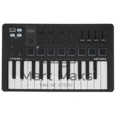 MIDI клавиатура 231509 Arturia MiniLAB 3 Rose Quartz 25 клавиш, 8 энкодеров, 8 RGB пэдов, 8 фейдеров, дисплей, сенсорные регуляторы Pitch/Modulation, MIDI-выход, 1/4