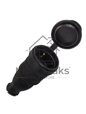 Розетка переносная 16А 230В 2P+PE с защ. крышкой IP44 каучук EKF RPS-012-16-230-44