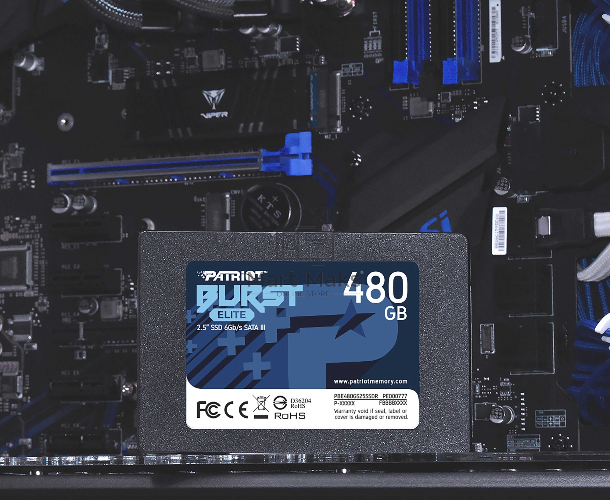 Накопитель SSD Patriot Burst Elite, 480GB, SATA, 2.5