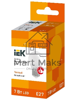 Лампа cветодиодная Iek LLE-G45-7-230-30-E27 ECO G45 шар 7Вт 230В 3000К E27 IEK