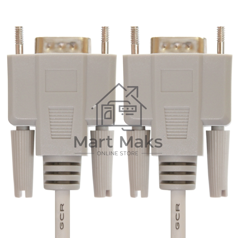 Кабель 1.8m 0-модемный Greenconnect COM RS-232 линковочный, DB9/DB9 9M/9M, серый, 30 AWG, GCR-DB902-1.8m
