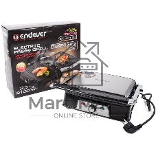 Гриль-пресс электрический Endever Grillmaster 220, серебристый/черный