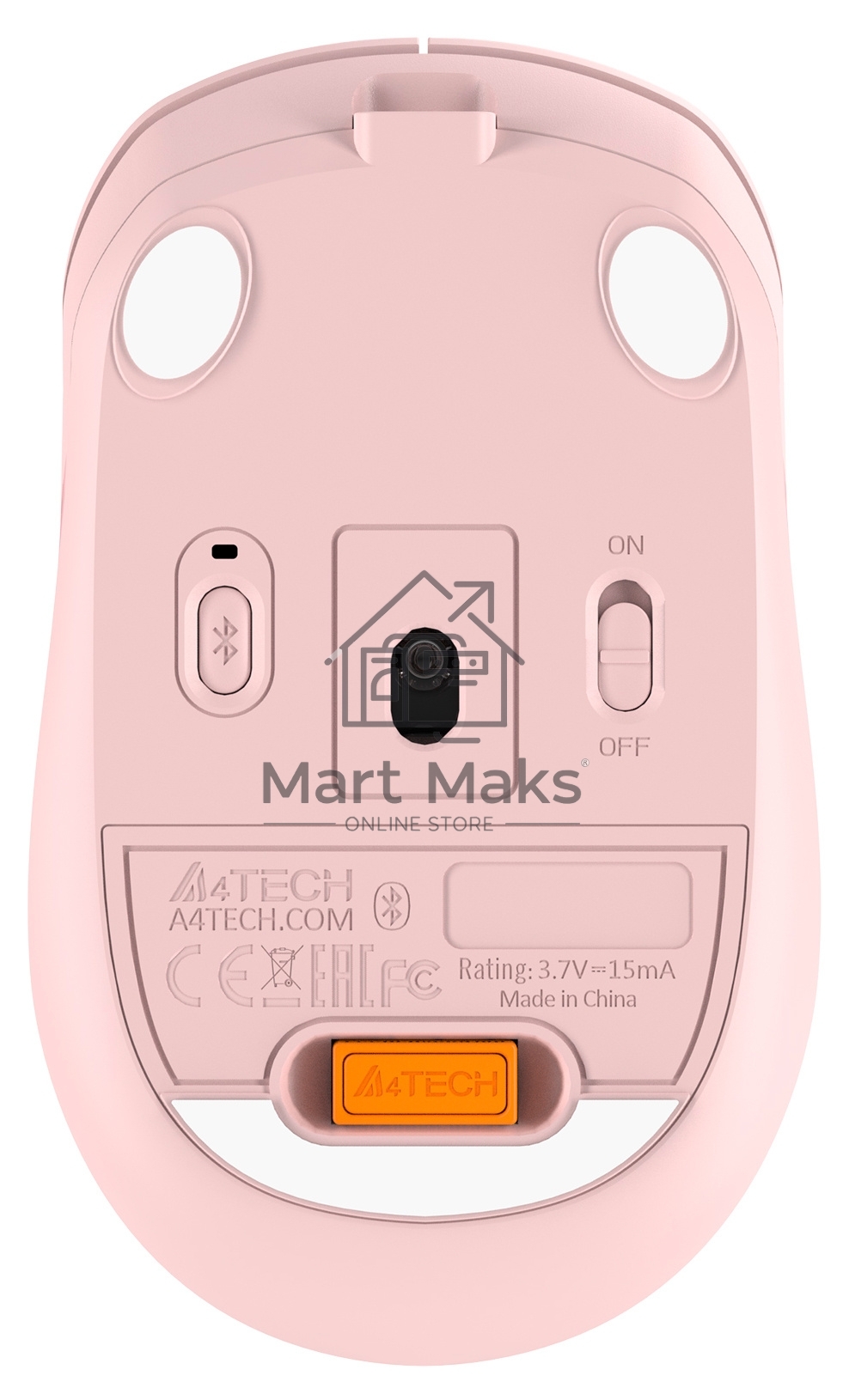 Мышь беспроводная A4Tech Fstyler FB10C розовый, 2000 dpi, радиоканал, Bluetooth, USB, кнопки - 4