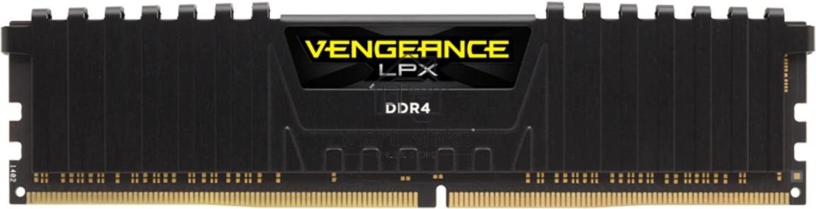 Оперативная память Corsair Vengeance LPX, DDR4, 16GB (2x8GB), 3200MHz, CL16, DIMM, с радиаторами, черный