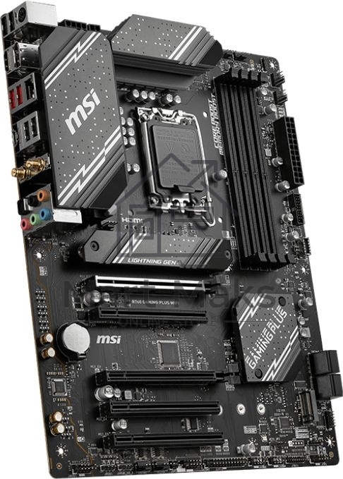Материнская плата MSI B760 GAMING PLUS WIFI, LGA 1700, Intel B760, 4xDDR5, 4xSATA, 2xM.2, 1xPCI-E 4.0 x16, 3xPCI-E 3.0 x1, 1xDP, 1xHDMI, 1x 2.5Gb LAN, 2xUSB-A 3.2 Gen 2, 4xUSB 2.0, 5x3.5 мм, 7.1, Standard-ATX