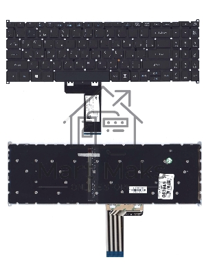 Клавиатура для ноутбука Acer Swift 3 SF315-51 черная с подсветкой