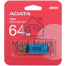 Флешка USB ADATA Classic C906 (AC906-64G-RWB), 64Gb, USB 2.0, R/W 15/5, синий
