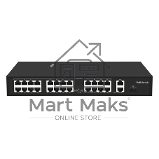 Коммутатор GIGALINK GL-SW-F005-24P, 24×100 Мбит/с PoE + 2×1 Гбит/с COMBO SFP, неуправляемый