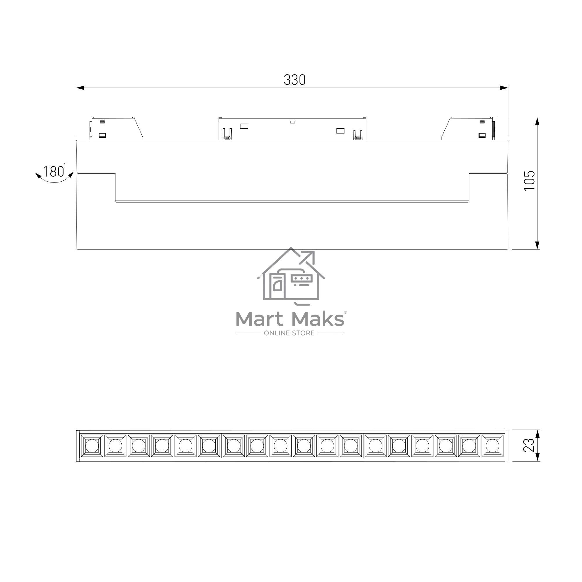 Трековый светильник Slim Magnetic HL03 18W 3000K (черный) 85209/01