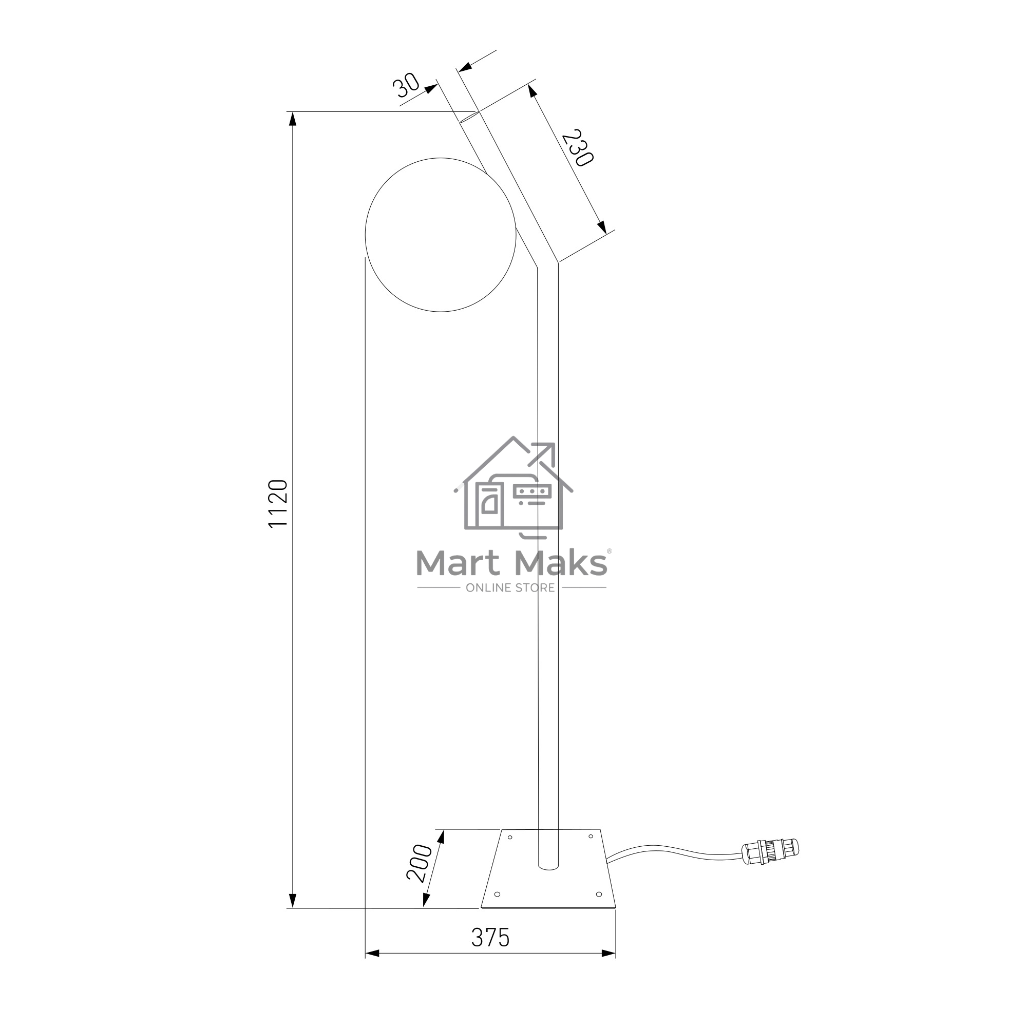 Sfera F D200 (35158/F) Светильник садово-парковый черный
