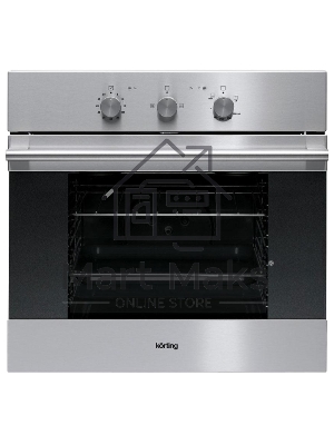 Встраиваемая газовая духовка Korting OGG 541 CFX / 59.7 х 59.6 x 56.5, газовая, газовый гриль, газ-контроль, электроподжиг, телескопические направляющие, нержавеющая сталь