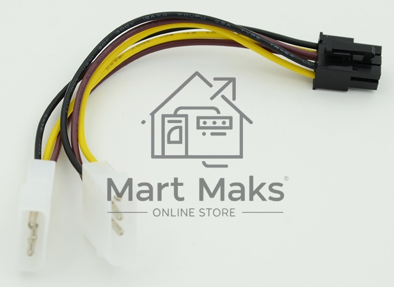 Кабель питания Molex/PCI-E 6pin 0.15м