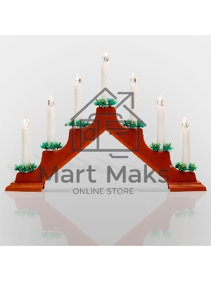 Горка новогодняя Neon-night 7 свечек корпус красн. свечение тепл. бел.