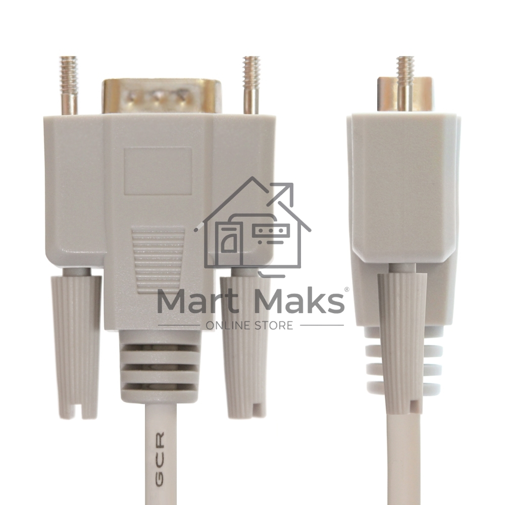 Кабель 1.8m 0-модемный Greenconnect COM RS-232 линковочный, DB9/DB9 9M/9M, серый, 30 AWG, GCR-DB902-1.8m