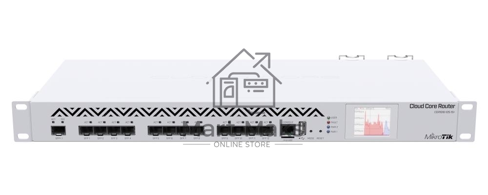 Маршрутизатор Mikrotik CCR1016-12S-1S+ Cloud Core Router 1016-12S-1S+ with Tilera Tile-Gx16 CPU (16-cores, 1.2Ghz per core), 2GB RAM, 12xSFP cages, 1xSFP+ cage, RouterOS L6, 1U rackmount case, Dual PSU, LCD panel