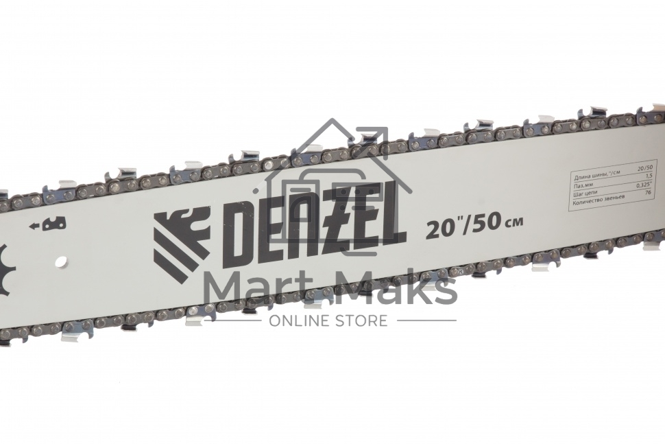 Пила цепная бензиновая Denzel Denzel DGS-5820, шина 50 см, 58см3, 4,1 л.с., шаг 0,325, паз 1,5 мм,