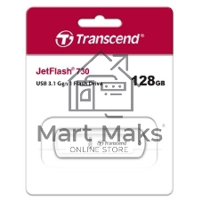 Флешка USB Transcend Jetflash 730 (TS128GJF730), 128Gb, USB 3.0, R/W 90/40, белый
