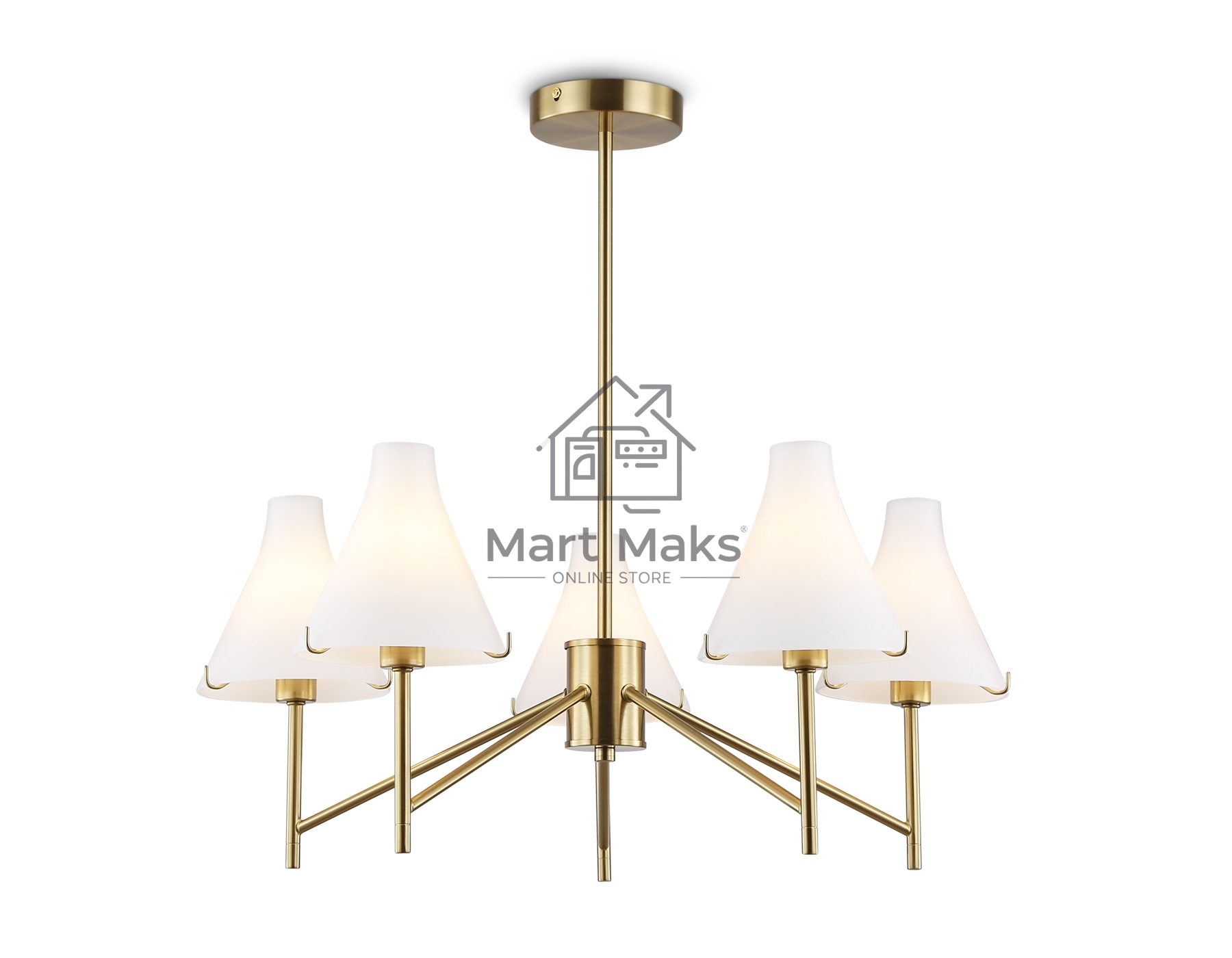 Люстра Ambrella light LH57133/5 BS/FR латунь/белый матовый E14/5 max 40W D650*590