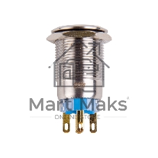 Кнопка антивандальная Rexant Ø19 250В Фикс (5с) ON-OFF/OFF-ON подсв/красная