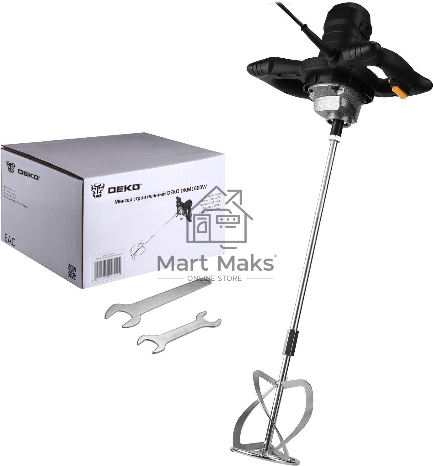 Дрель-миксер Deko DKM1600W, 1600 Вт, сетевая