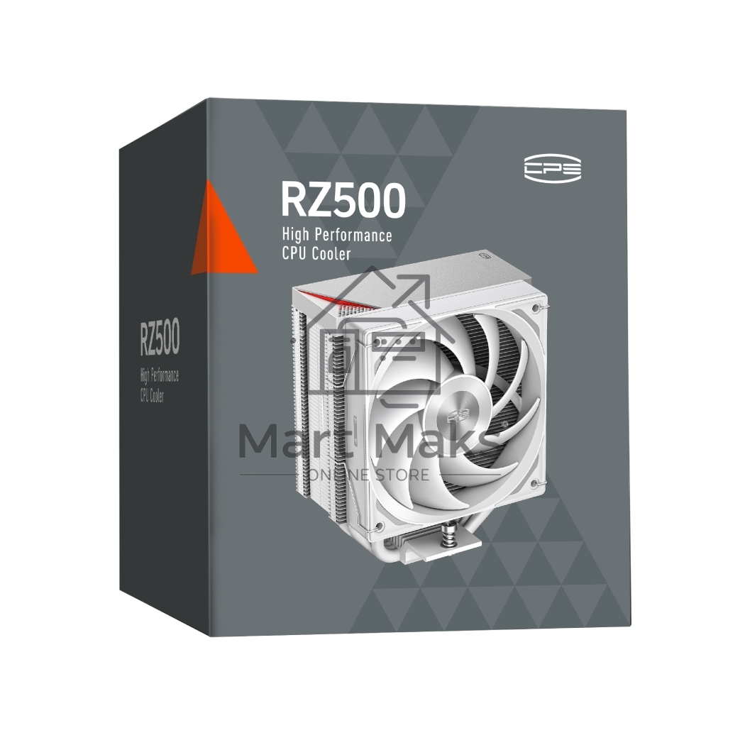 Кулер для процессора PCCooler RZ500 белый 120мм алюминий+медь 2200rpm 32db 4-pin 250W 155мм
