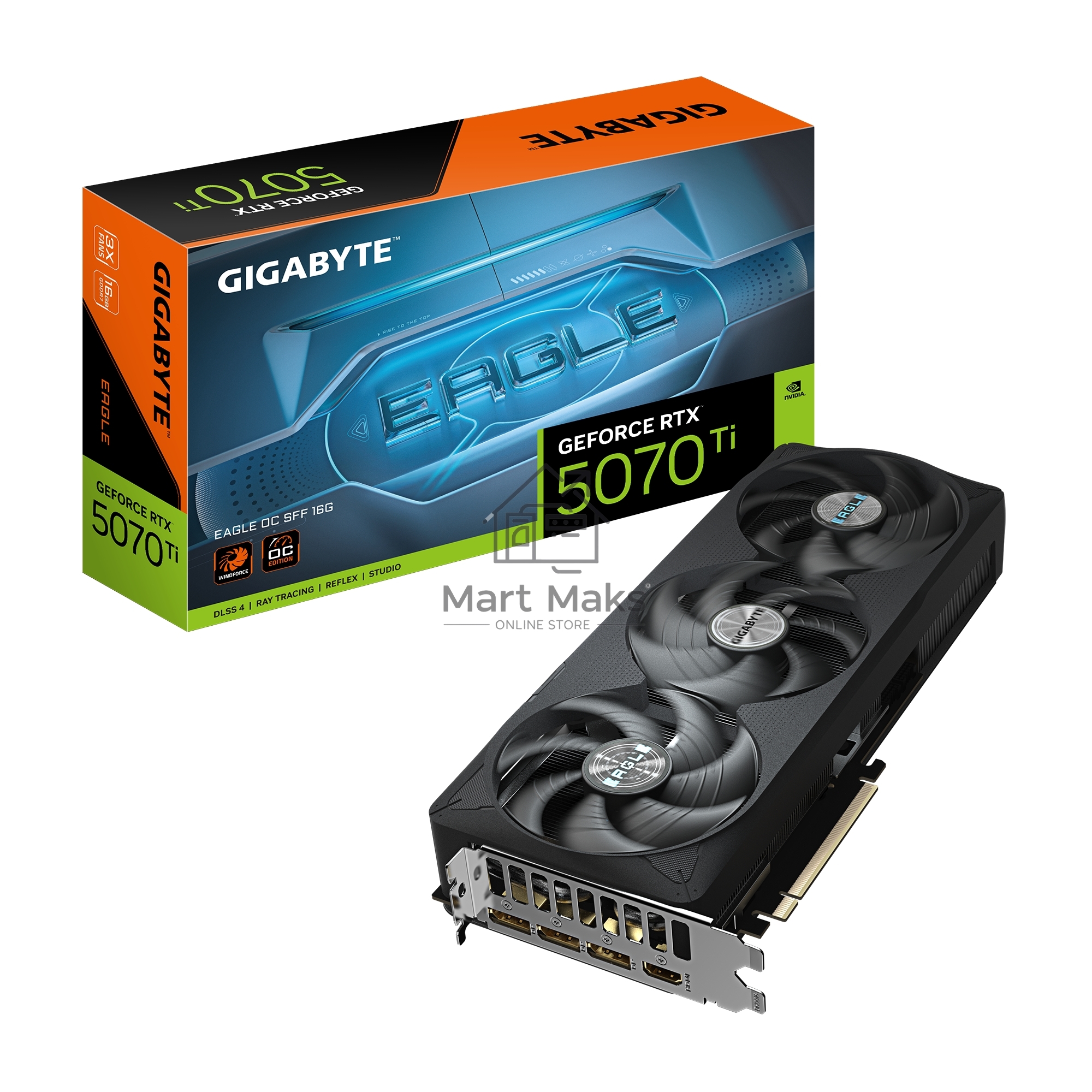 Видеокарта Gigabyte GV-N507TEAGLE OC-16GD 1.0 NV RTX5070TI 16Gb 256bit GDDR7 2542/28000/HDM