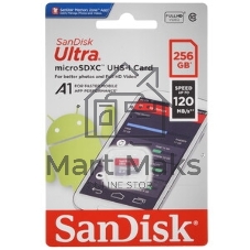 Флеш карта microSDXC 256GB SanDisk Ultra Class 10, UHS-I, R 150 МБ/с, SDSQUAC-256G-GN6MA