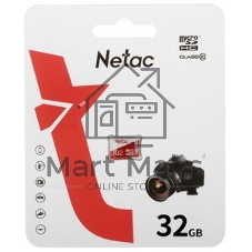 Флеш карта Netac P500 ECO 32Gb MicroSDHC C10 up to 80Mb/s, retail pack with SD Adapter