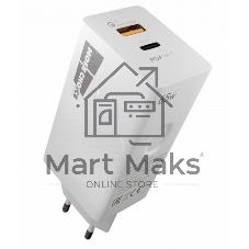 Сетевое зарядное устройство MORE CHOICE NC81a СЗУ 1USB+1Type-C 3.0A PD 20W+ QC3.0, белый