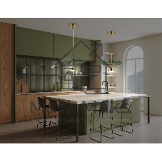 Светильник Ambrella light LH72609 BK/GR латунь/зеленый 6W 3000K D300*260-1770