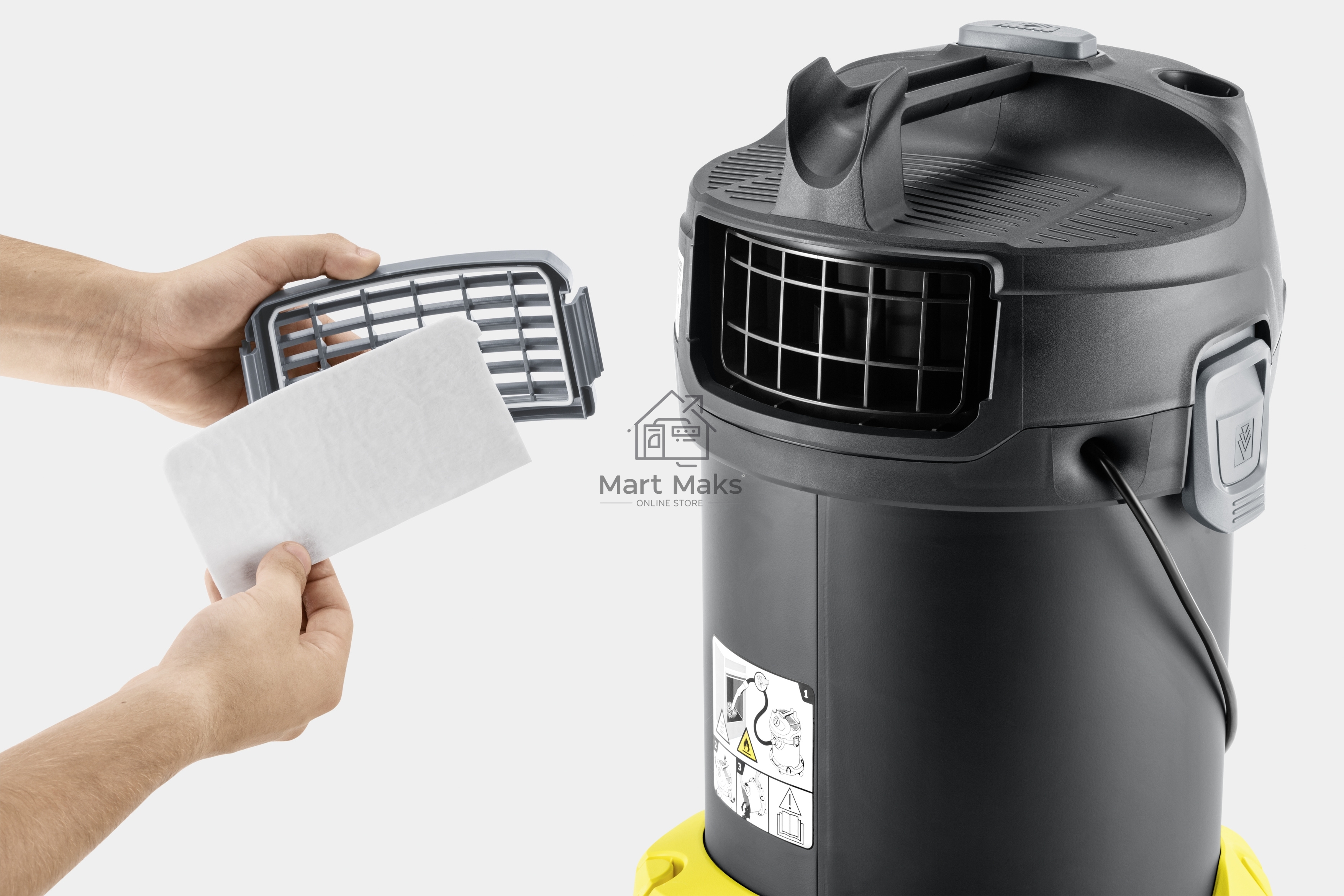 Пылесос Karcher AD 4 PREMIUM желтый/черный, 150/600 Вт, уборка сухая, пылесборник контейнер 17 л