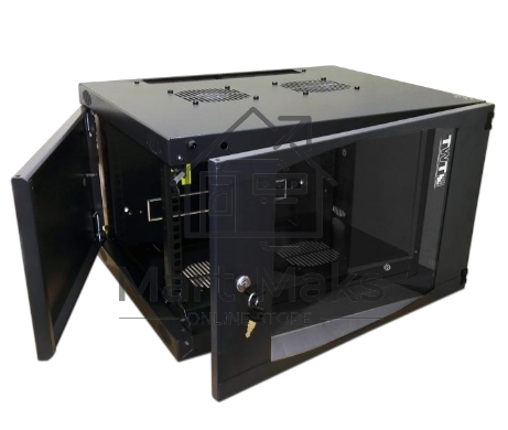 Шкаф настенный Lanmaster Next TWT-CBWNG-6U-6X6-BK 6U 550x600мм пер.дв.стекл съемные бок.пан. 60кг черный