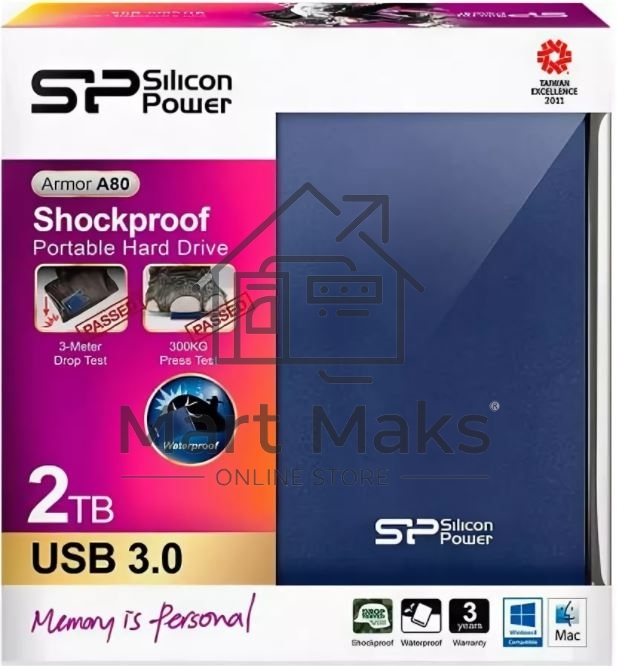 Внешний жесткий диск Silicon Power USB 3.0 2Tb A80 Armor 2.5