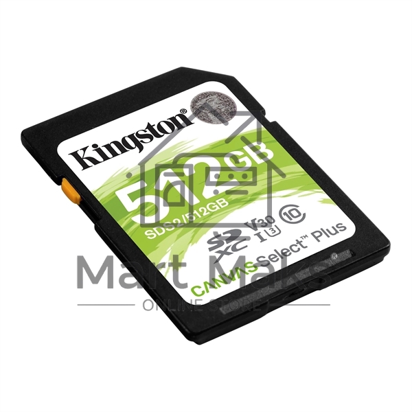 Флеш карта SDXC 512Gb Class10 Kingston SDS2/512GB Canvas Select Plus w/o adapter