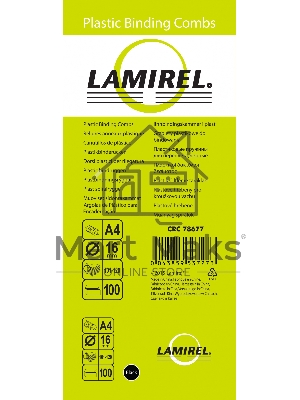 Пружины для переплета пластиковые Fellowes Lamirel LA-7867701 16мм черный 100 шт