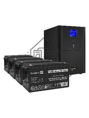 Комплект Источник бесперебойного питания EX295990RUS + батарея 150Aч EX282990RUS 4шт ExeGate SineTower SZ-3000.LCD.AVR.3SH.1C13.RJ.USB + батарея ExeGate DT 12150 (12В,150Ач) 4шт