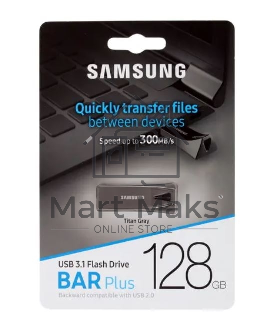 Флешка USB R/W Samsung BAR Plus 128GB USB Drive <USB 3.1> (up to 300Mb/s)
