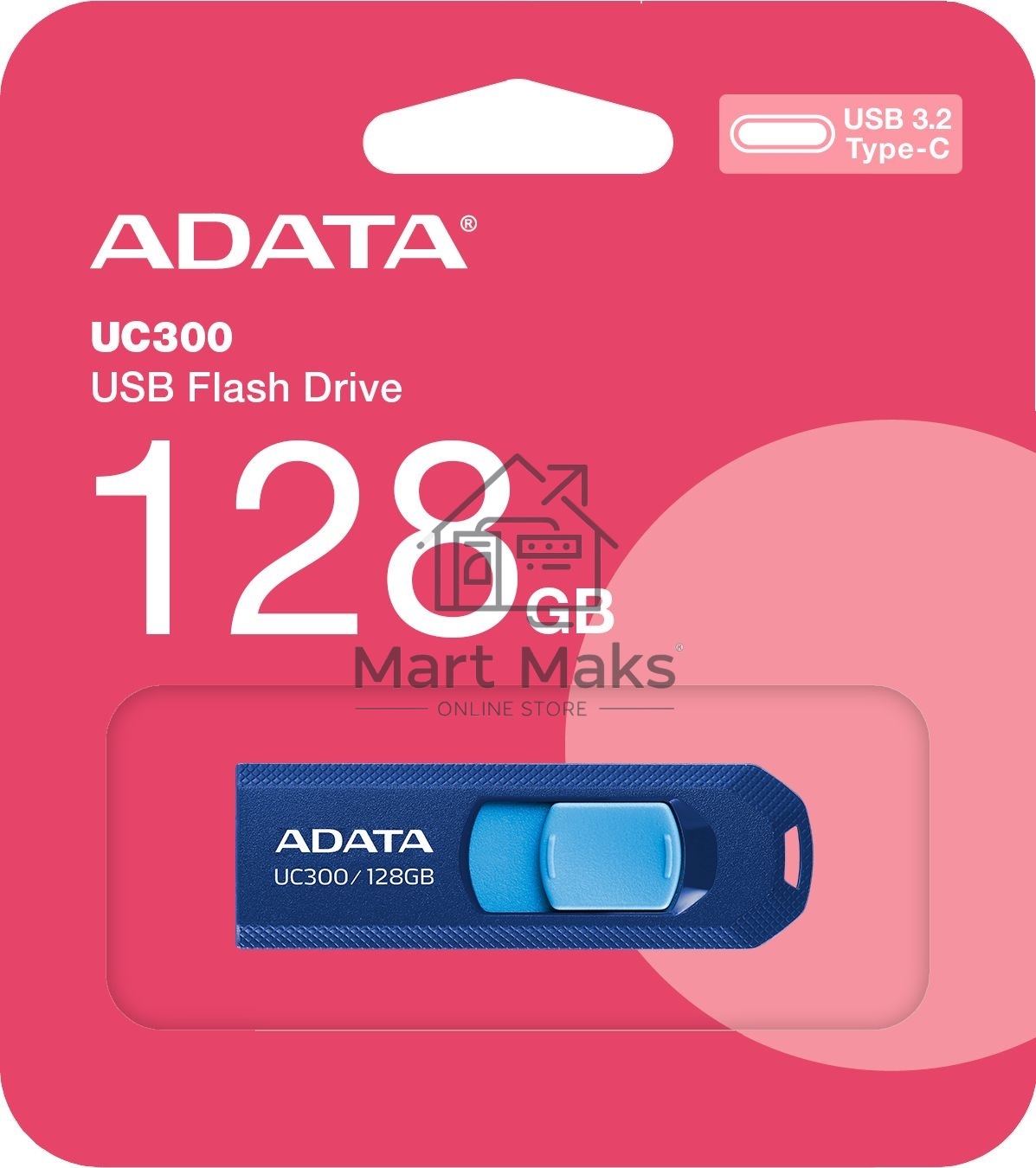 Флешка USB R/W ADATA 128GB USB 3.2 Gen1 ACHO-UC300-128G-RNB/BU
