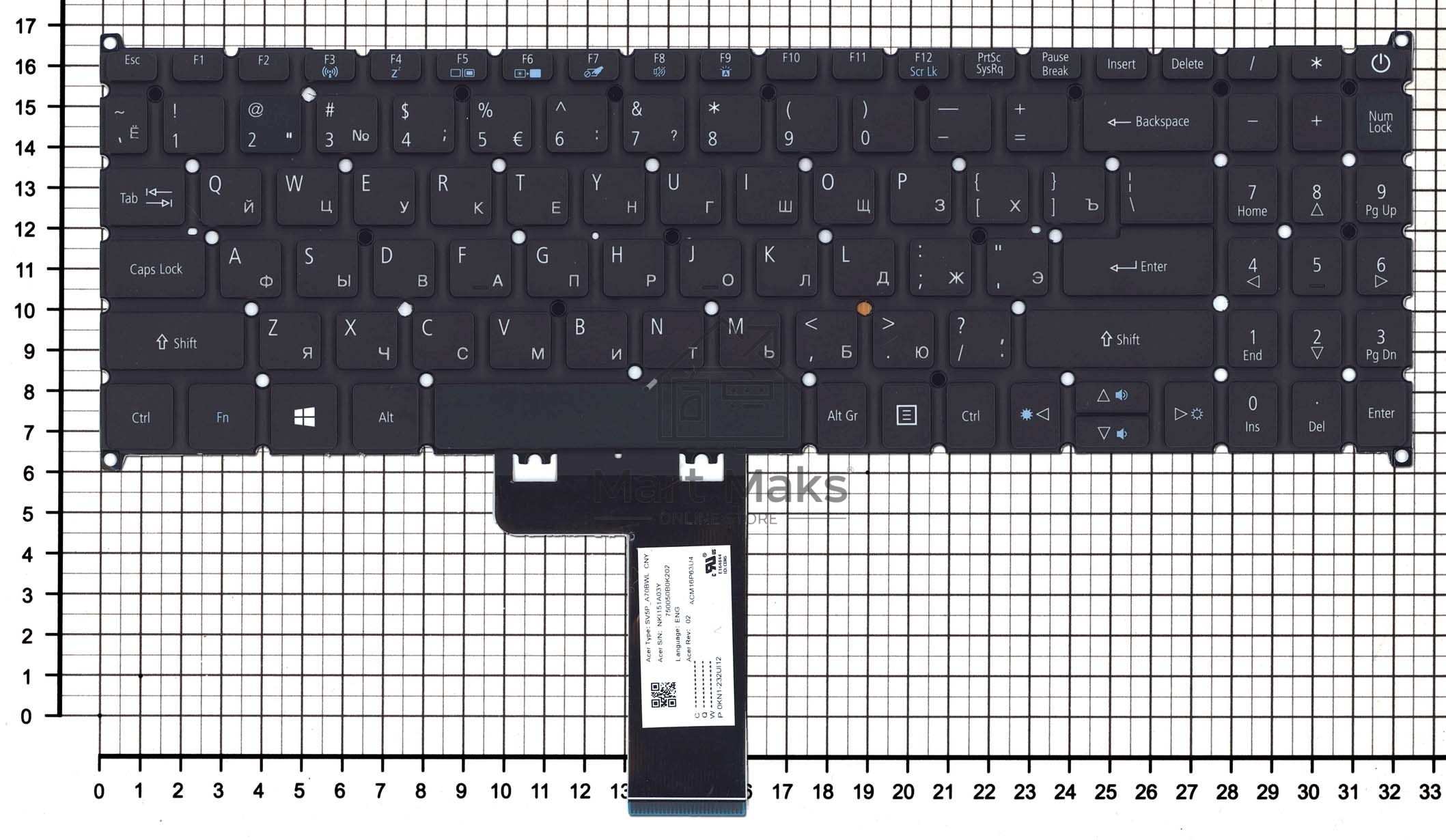 Клавиатура для ноутбука Acer Swift 3 SF315-51 черная с подсветкой