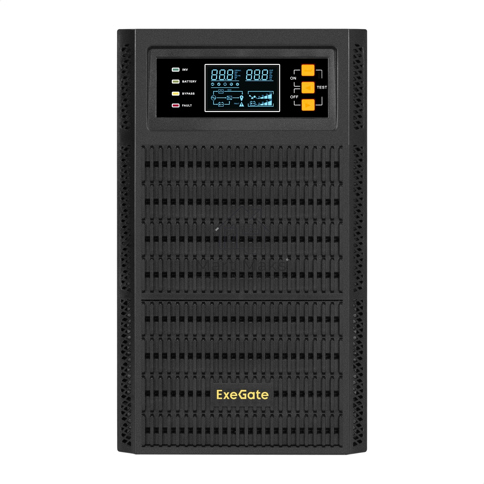 Источник бесперебойного питания On-line ExeGate PowerExpert TL-2000.72V.LCD.AVR.4SH.USB.RS232.SNMP <2000VA/2000W, On-Line, PF=1, LCD, 4*Schuko, RS232, USB, SNMP-slot, встроенные батареи 12V 7.2Ah- 6шт, возможность подключения до 4 внешних батарейных блоко