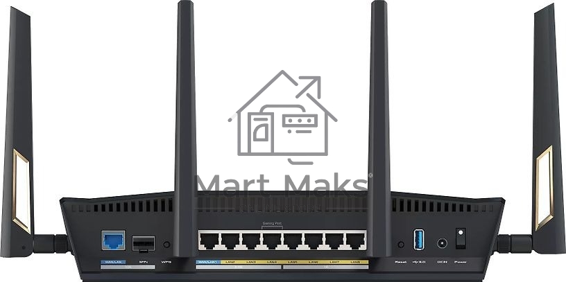 Маршрутизатор ASUS RT-BE88U, черный/желтый, 90IG08V0-MO3N0V